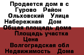 Продается дом в с. Гурово › Район ­ Ольховский › Улица ­ Набережная › Дом ­ 33 › Общая площадь дома ­ 120 › Площадь участка ­ 50 › Цена ­ 850 000 - Волгоградская обл. Недвижимость » Дома, коттеджи, дачи продажа   . Волгоградская обл.